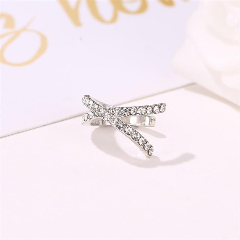 Popular earrings cross U-shaped ear clip retro style diamond earrings simple single non-pierced female ear jewelry