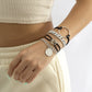 Jewelry Hip Hop Retro Portrait Ring Bracelet Set Stitching Metal Thick Chain OT Buckle Hand Jewelry