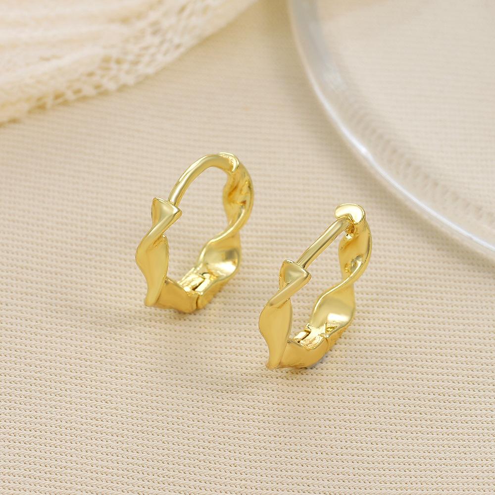Ins wavy twist earrings female fashion temperament matte irregular geometric earrings simple net red earrings