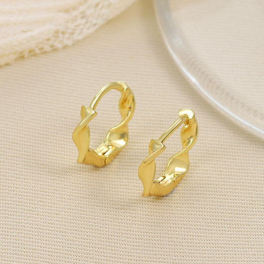 Ins wavy twist earrings female fashion temperament matte irregular geometric earrings simple net red earrings
