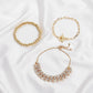 Diamond Bracelet Set Punk Hip Hop Cuban Thick Chain Bracelet Personality Simple Snake Bone Chain