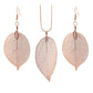 Jewelry Fashion Simple Leaf Necklace Earrings Leaf Specimen Sweater Chain Earrings Three-piece Set