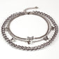 Retro Thick Chain Double Layer Butterfly Pendant Female Geometric Creative Elements Fashion Trend Necklace