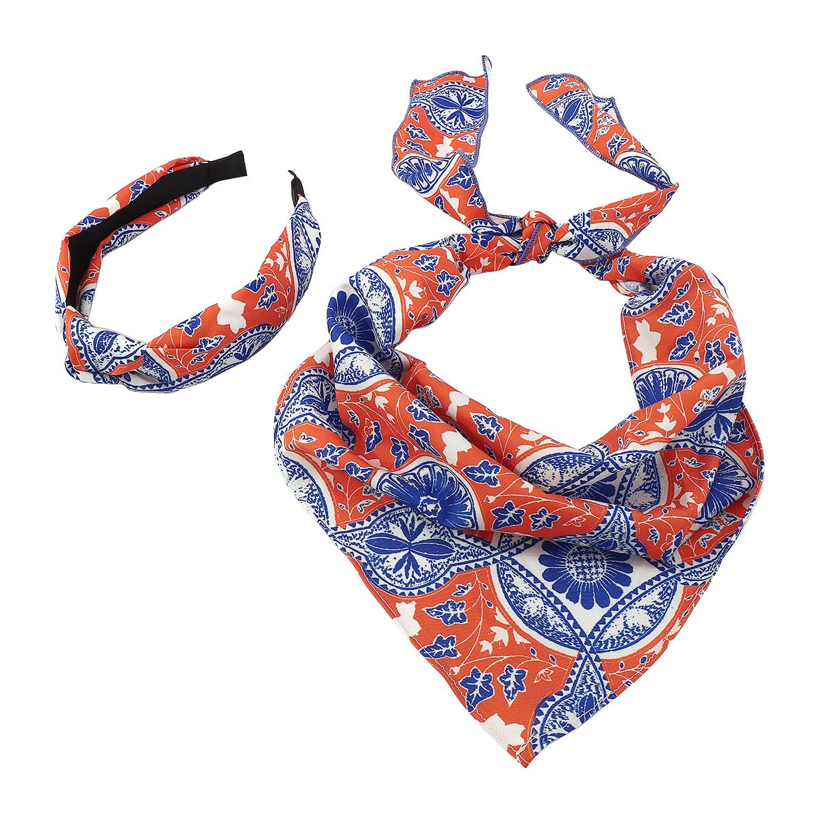 F4582 Bohemian ethnic holiday headband fabric exaggerated geometric color printing fashion headscarf headband