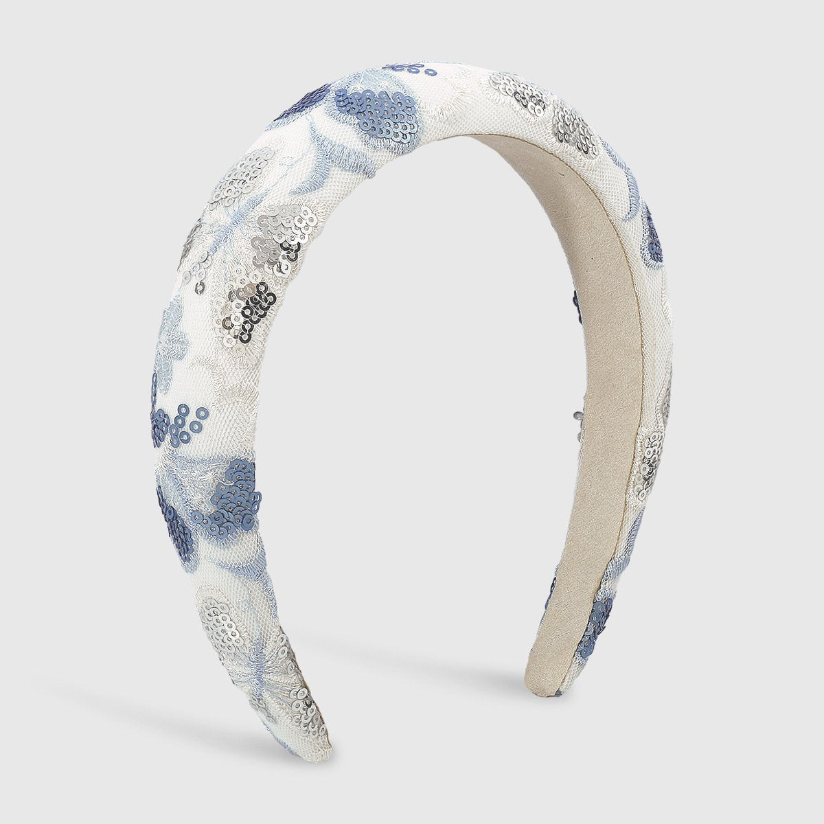 F4536 Small Fresh Net Red Fashion Sponge Headband Embroidered Sequin Flower Elegant Retro Sweet Fabric Headband