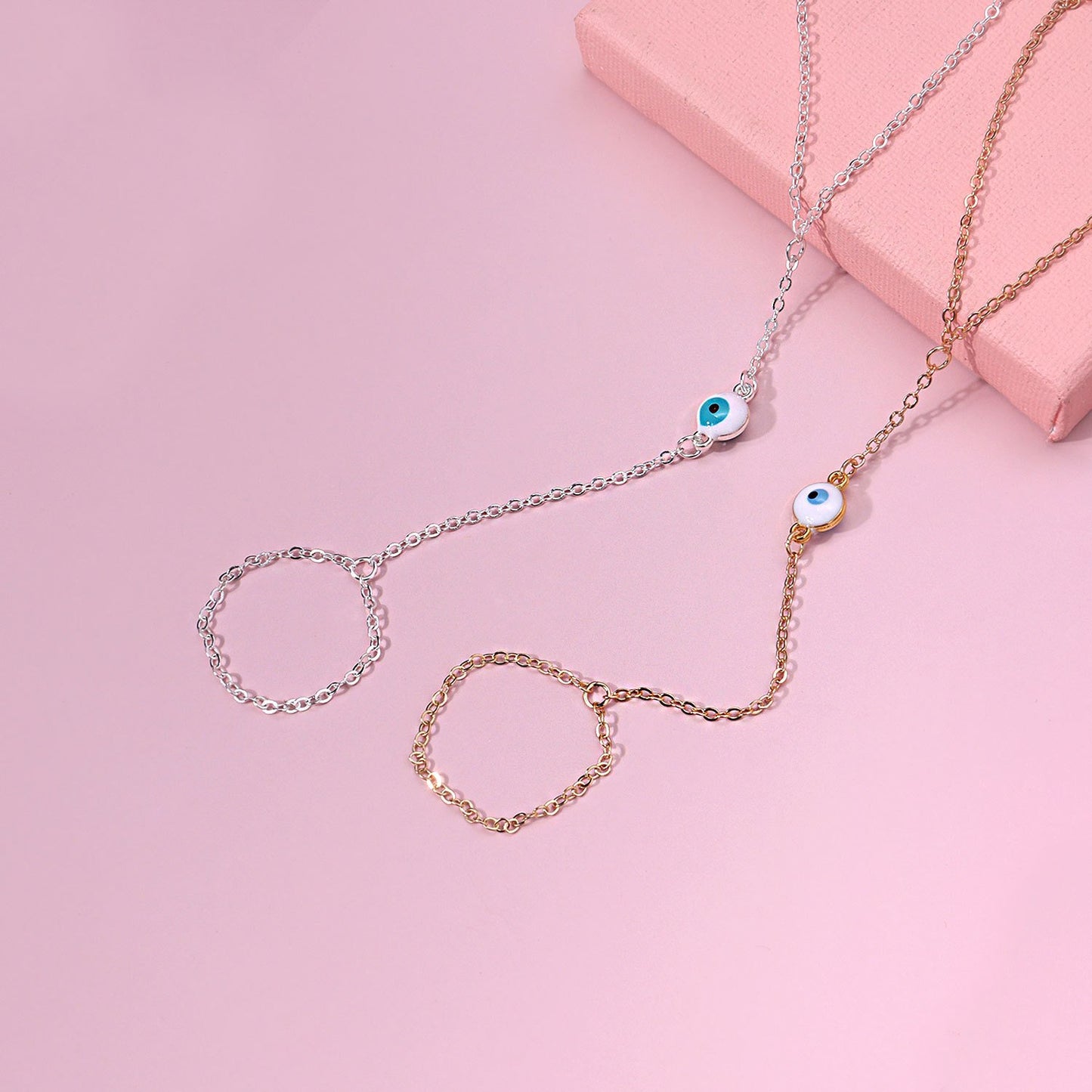 Jewelry popular devil's eye bracelet female simple metal chain handmade bracelet jewelry