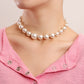 Jewelry colorful light luxury micro-diamond imitation Baroque pearl necklace female all-match y2k beaded necklace ins