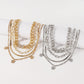 N1448 Punk hip-hop mix-and-match necklace exaggerated multi-layered necklace with butterfly micro-inlaid heavy industry necklace