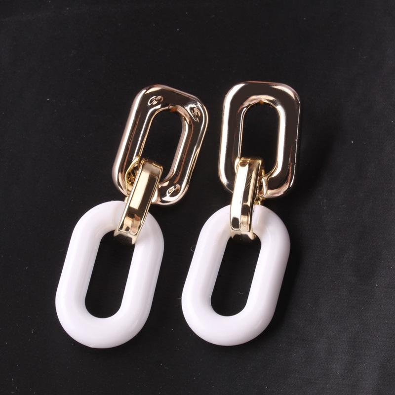 Jewelry Dongdaemun Element Resin Simple Earrings S925 Silver Needle Creative Temperament Earrings
