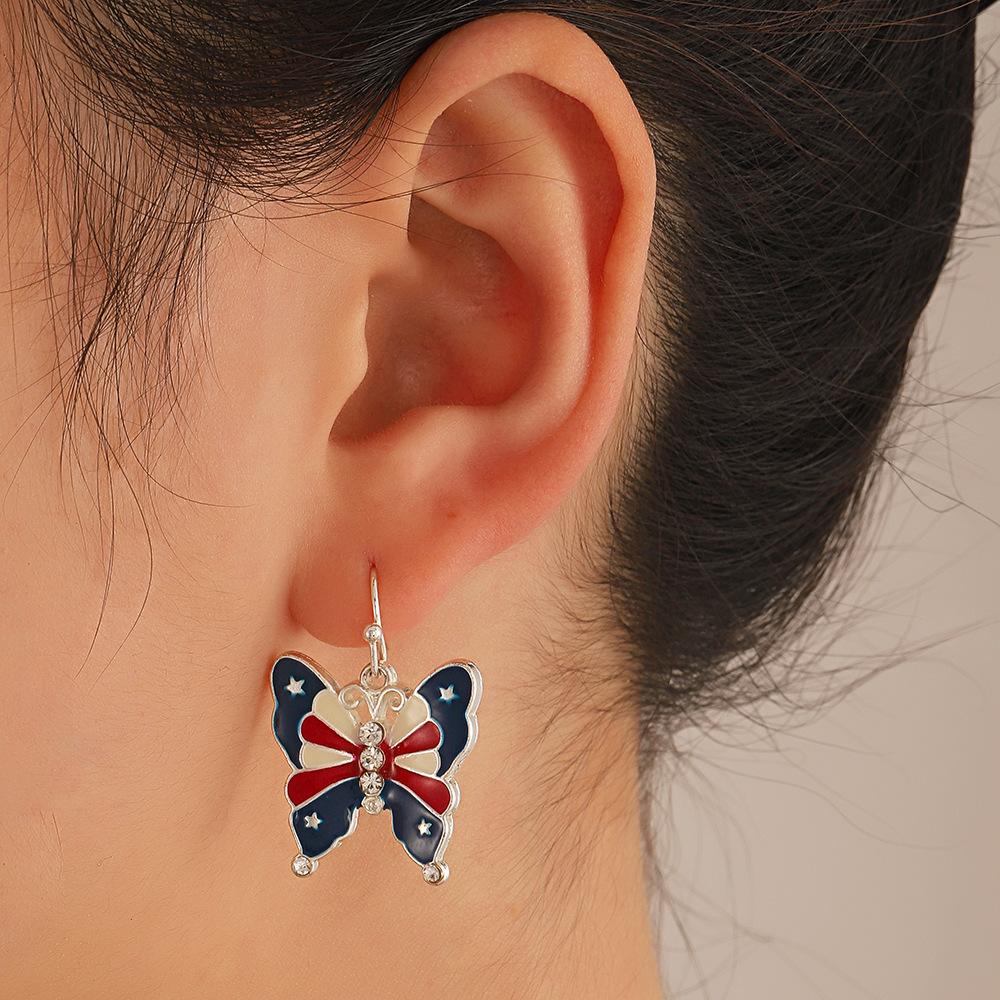 American independent column earrings ins simple peace dove butterfly wing earrings bell star earrings