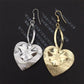 Double Heart Metal Frosted Sequins Simple Earrings Fashion Girl Heart Earrings