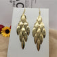Atmospheric ethnic long string leaf-shaped metal frosted earrings earrings