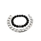 Men's Punk Temperament Street Domineering Personality Fashion Black Beaded Skull Thick Chain Bracelet Set