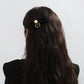 F532 French light luxury retro velvet word clip cute temperament side clip micro-inlaid resin rhinestone duckbill clip female
