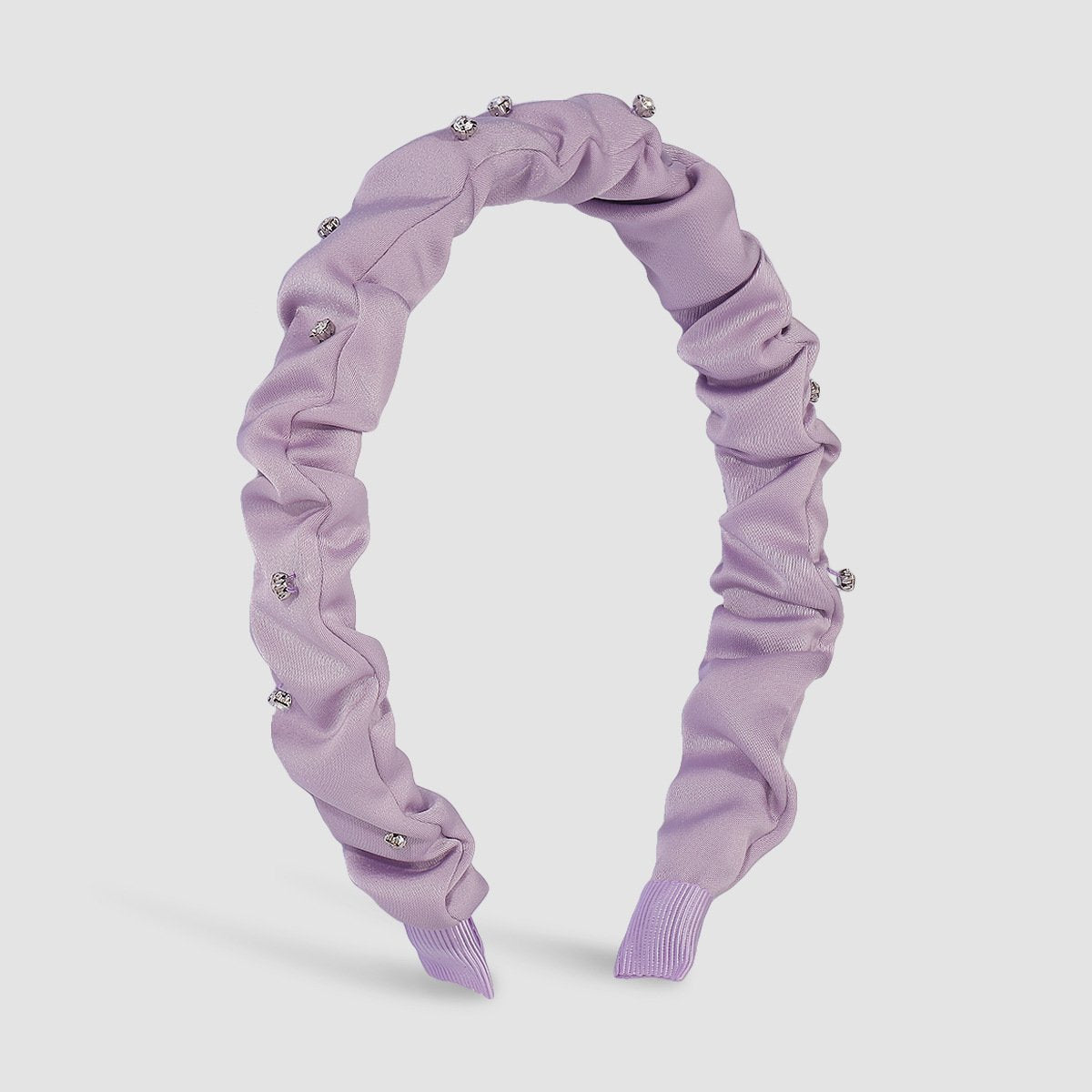 F42 candy color small clear fabric headband simple solid color rhinestone hair accessories design sense of folds net red headband