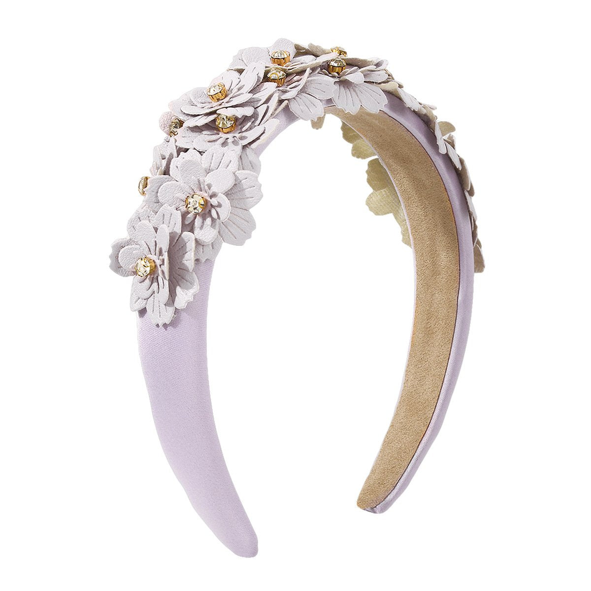 F4763 Jewelry Candy Color Sweet Leather Flower Rhinestone Headband Wide Brim Fashion Mori Headband