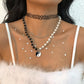 N9661 Jewelry Contrasting Color Pearl Bead Necklace Dripping Oil Tai Chi Gossip Creative Sexy Necklace Female