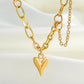 ins simple love necklace female fashion punk thick chain heart-shaped clavicle chain hip-hop sweater chain tide