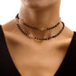 Jewelry Simple Double Layer Black Rhinestone White Zircon Necklace Necklace Female Trendy Cool Temperament Necklace