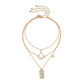 Jewelry stacked hot girl alloy portrait pendant creative star and moon letter tassel multi-layer necklace female