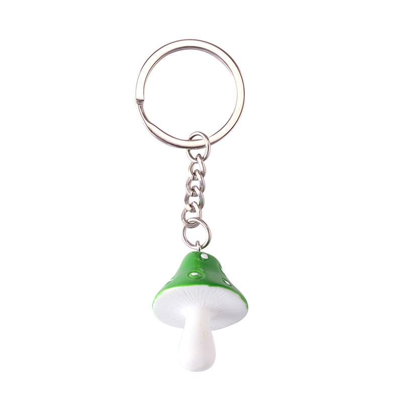 Creative cartoon color small mushroom key chain bag mobile phone car key ring pendant cartoon mushroom pendant