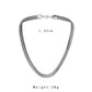 Fashion Men's Flat Snake Bone Silver Chain Retro Versatile Punk Personality Trend Simple Necklace