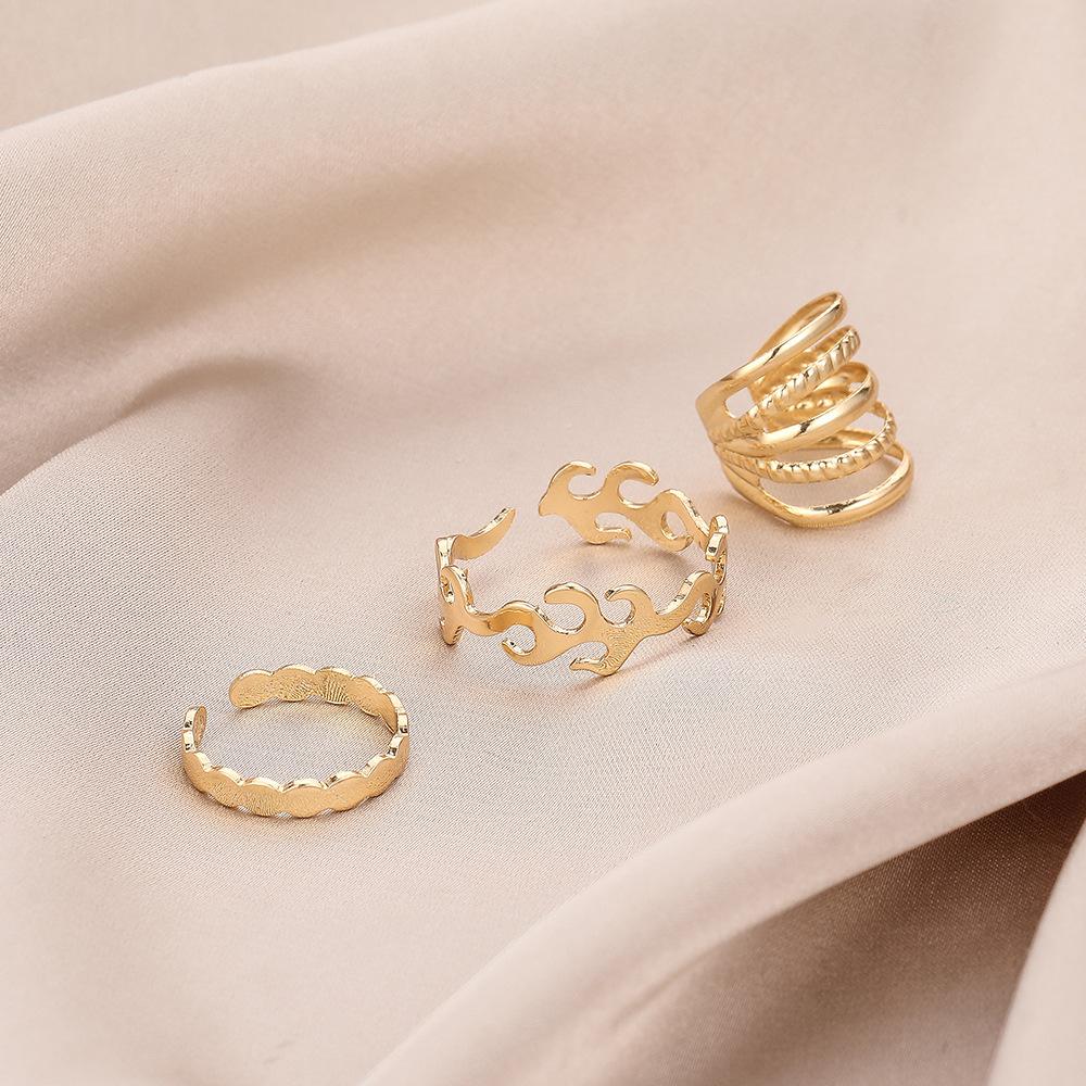 Creative hollow simple c-shaped flame honeycomb ear bone clip set one ear earrings without ear piercing