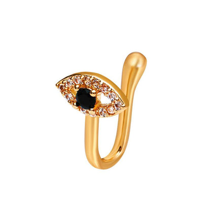 Devil's eye piercing-free nose clip fashion micro-inlaid zircon fake nose ring U-shaped puncture jewelry