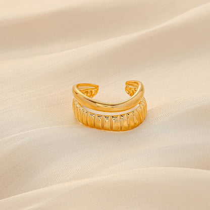 Fashion Simple Versatile Stainless Steel Ring Irregular Open Ring Ladies Ring Jewelry