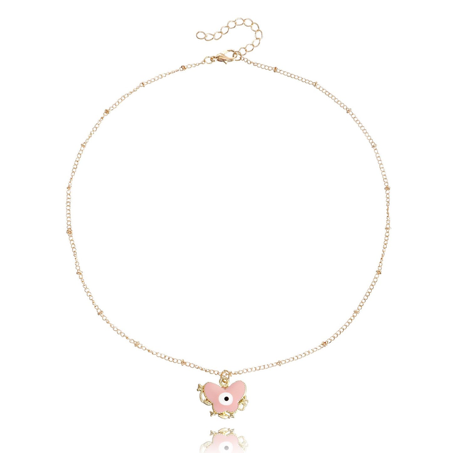 Jewelry ins color dripping oil butterfly devil eye pendant necklace female explosion