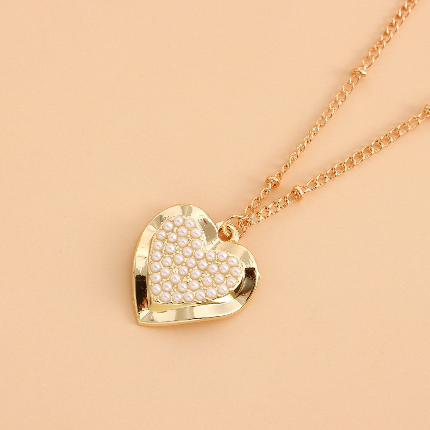 Jewelry ins simple and beautiful clavicle chain micro-inlaid diamond geometric love pendant necklace female accessories