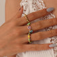 R751 Ethnic Color Hand Decoration Beaded Smiley Star Fashion Ring Set Personality Trendy Ring