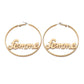 Alphabet big circle earrings female sweet simple exaggerated catwalk fashion geometric word girly earrings earrings
