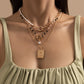Fashion street shooting millet grain pearl ot buckle necklace female sweet cool metal rose tag pendant