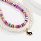 Jewelry Retro Soft Pottery Color Set Necklace Female Simple Tai Chi Imitation Pearl Geometric Necklace
