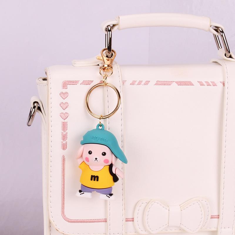 Creative cartoon boy girl key chain cute couple key pendant bag pendant