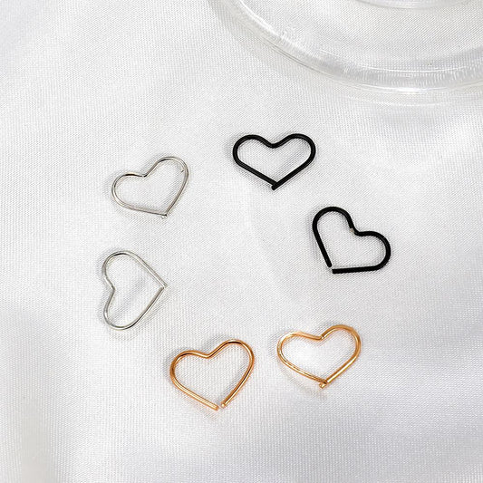 Creative Simple Love Ear Clip Single Simple No Hole Peach Heart Ear Bone Clip Couple Earrings Niche