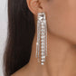 E1599 Light luxury temperament rhinestone tassel earrings exaggerated claw chain net red long fashion earrings women