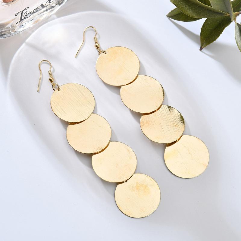 Earrings Exaggerated Geometric Round Metal Earrings