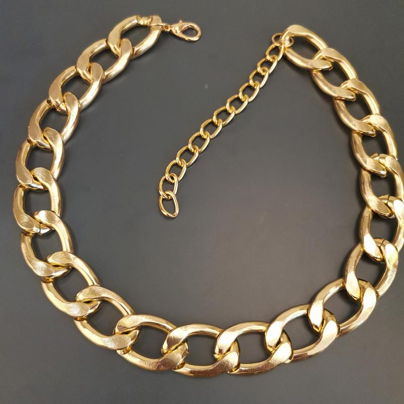 Trendy Jewelry Personality Creative Geometric Retro Double Grinding Chain Necklace Punk Hip Hop Exaggerated Necklace