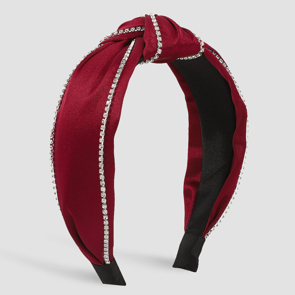 F517 Light luxury personalized claw chain rhinestone personalized headband women's velvet pure color knotted elegant retro headband