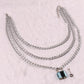 Ins cold fashion popular geometric multi-layer necklace trend padlock pendant clavicle chain female