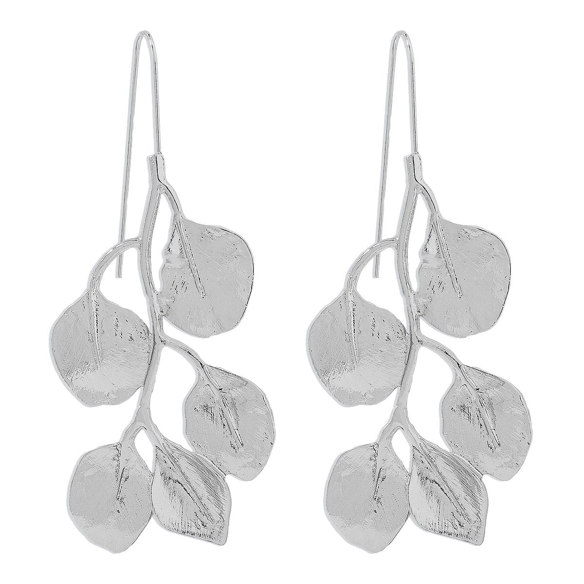 E1877 Retro Temperament Gold Leaf Earrings ZA Family Personality Earrings Simple Alloy Exaggerated Earrings