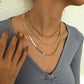 N8623 fashion multi-layer necklace women's creative simple flat snake chain necklace retro Hong Kong niche necklace