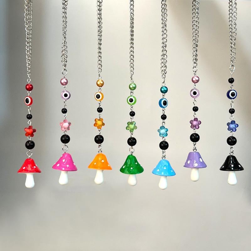 Creative Devil's Eye Keychain Colorful Mushroom Bag Pendant Multi-purpose Jewelry Accessories