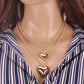 Jewelry Fashion Glossy Three-dimensional Love Pendant Earrings Necklace Women's Multi-layer Chain Peach Heart Necklace