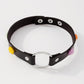 N9623 Jewelry Simple Leather Metal Buckle Collar Night Personality Flower Necklace Female