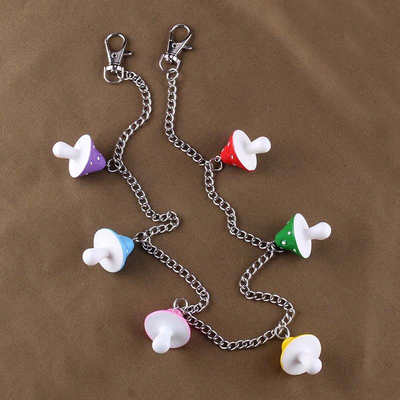 Fashion personality wild mushroom head pants chain ins temperament simple acrylic pants chain