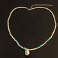 Jewelry White Rice Beads Turquoise Shell Necklace Ladies Fashion Temperament Short Necklace Clavicle Chain