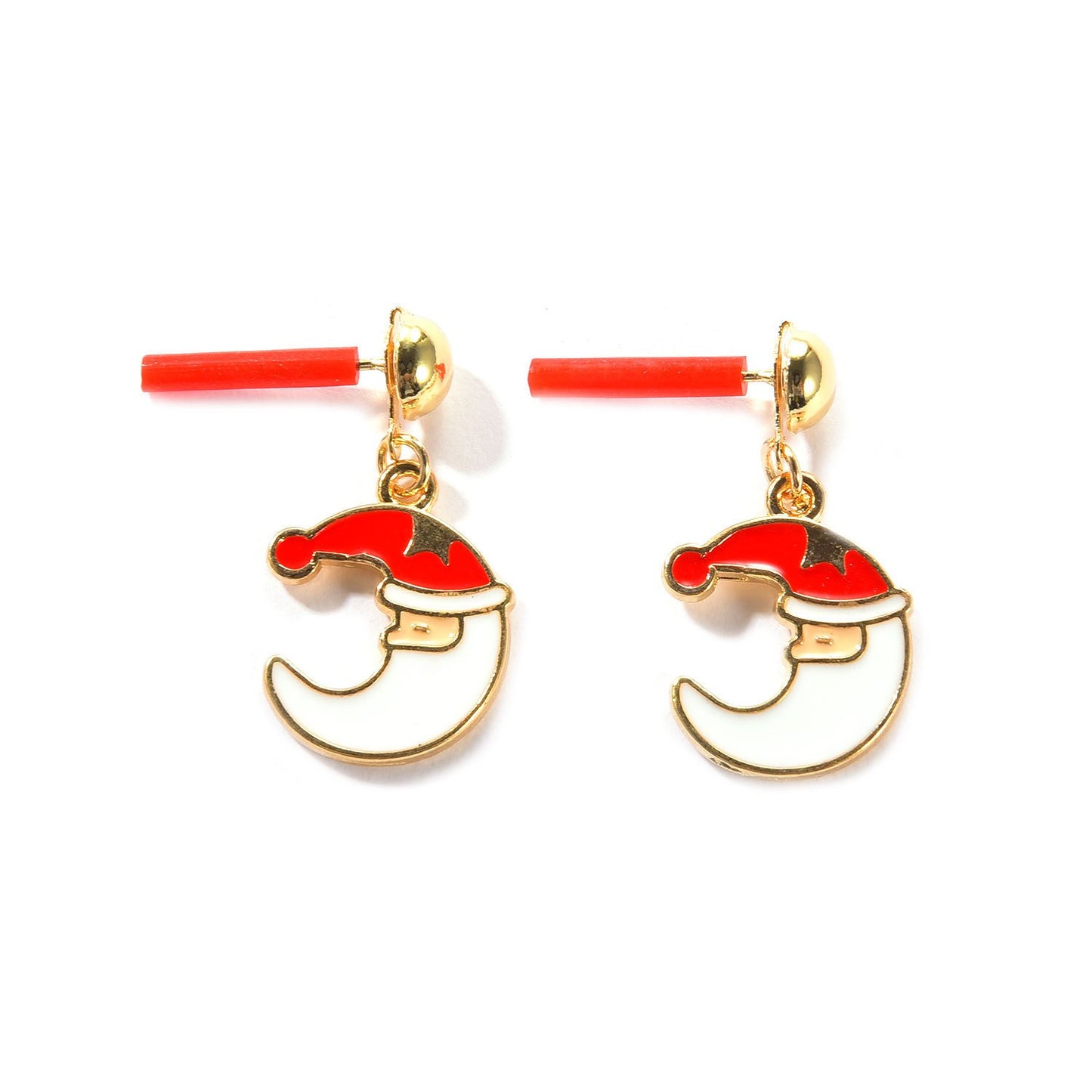 Jewelry cartoon moon Christmas hat steel needle earrings ladies Christmas creative earrings earrings